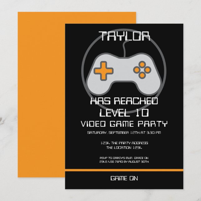 Invitation Joueur vidéo ordinateur nivellement vers le haut A (Devant / Derrière)