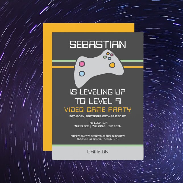 Invitation Joueur vidéo ordinateur nivellement vers le haut A (Gamer birthday party invitations from Ricaso 
Personalized levelling up invite. )