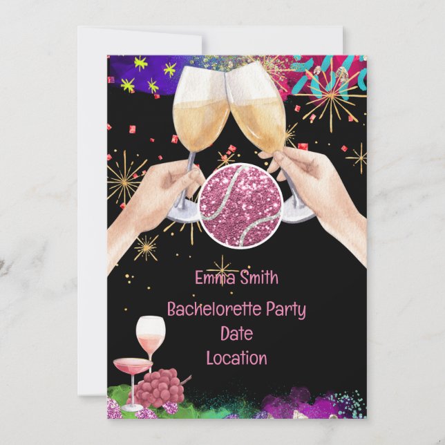 Invitation Joueuse de tennis Bachelorte Party (Devant)