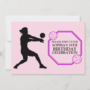 Invitation Joueuse de volley-ball fête d'anniversaire