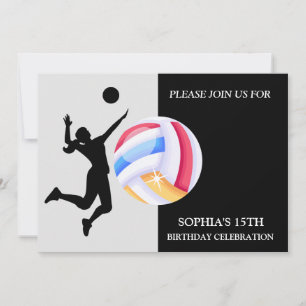Invitation Joueuse de volley-ball fête d'anniversaire