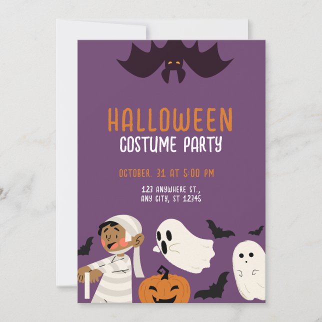 Invitation Joueuse violette Halloween Costume Party (Devant)