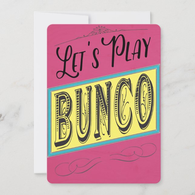 Invitation Jouons à Bunco (Devant)