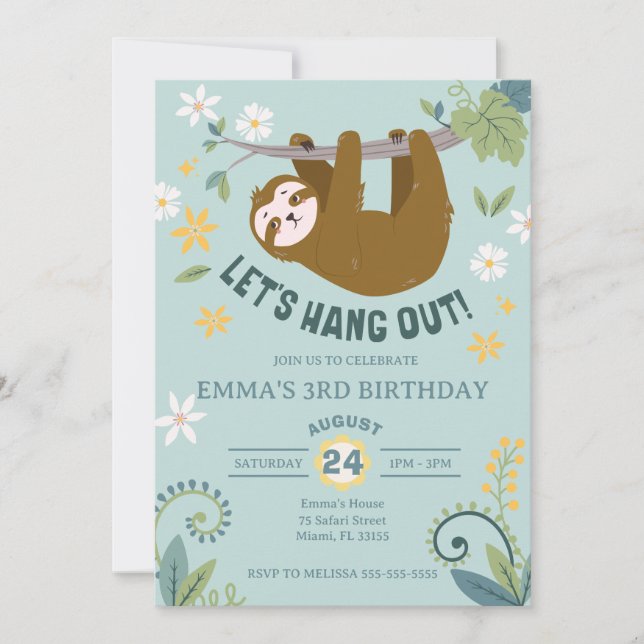 Invitation Jouons à l'Anniversaire de la jungle (Devant)