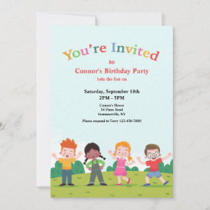 Invitation Jouons à l'invitation de fête d'anniversaire
