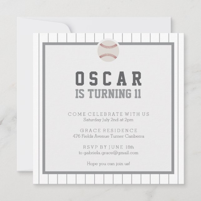 Invitation Jouons au baseball fête d'anniversaire (Devant)
