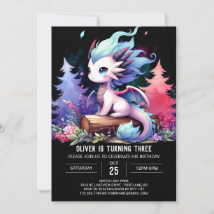 Invitation Jour d’anniversaire du dragon doux pour enfants