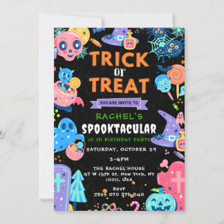 Invitation Jour d'anniversaire, Anniversaire d'Halloween, Éff