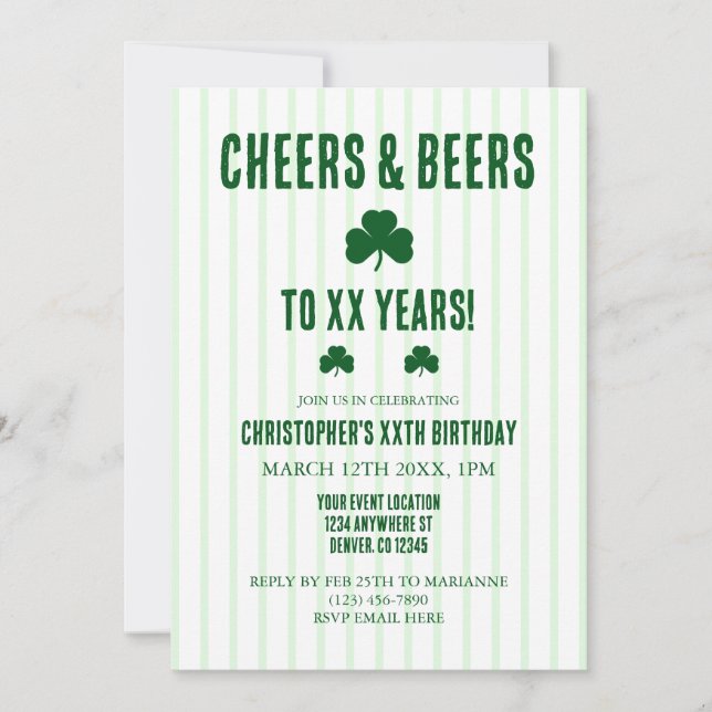 Invitation Jour d'anniversaire de la bière et de la bière (Devant)