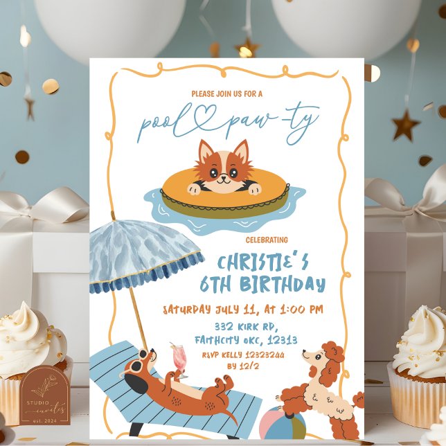 Invitation Jour d'anniversaire de la poule de chien (Créateur téléchargé)