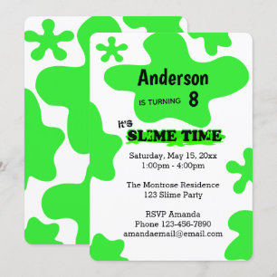 Invitation Jour d'anniversaire de la Slime verte