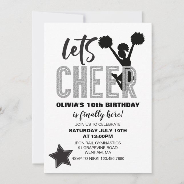 Invitation Jour d'anniversaire de l'argent et de la crème noi (Devant)