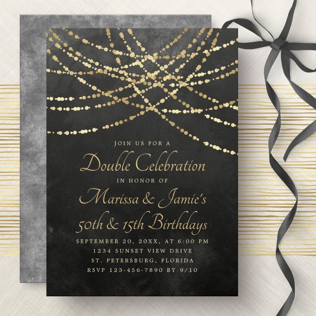 Invitation Jour d'anniversaire de l'or noir (Créateur téléchargé)