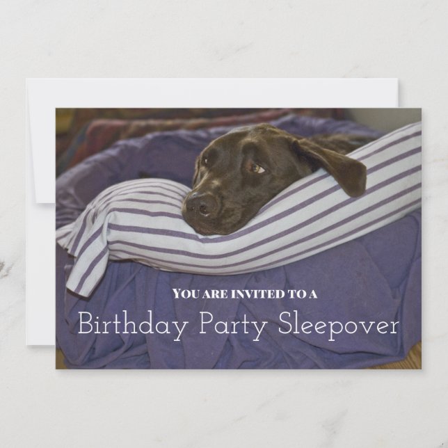 Invitation Jour d'anniversaire des enfants Sleepy Dog Sleepy  (Devant)