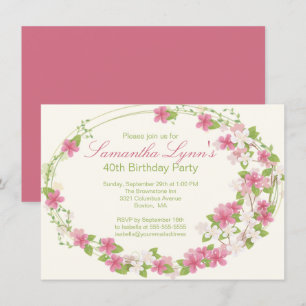 Invitation Jour d'anniversaire des fleurs de jolies aquarelle