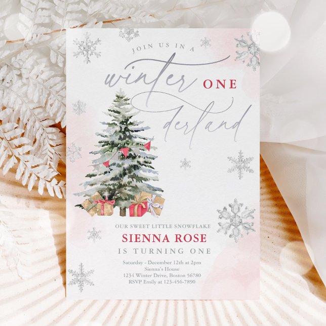 Invitation Jour d'anniversaire d'hiver Onederland Christmas R (Créateur téléchargé)