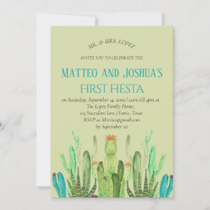 Invitation Jour d'anniversaire du Cactus Boy First