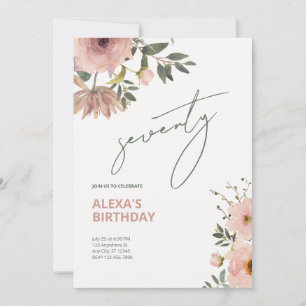 Invitation Jour d'anniversaire du jubilé floral féminin