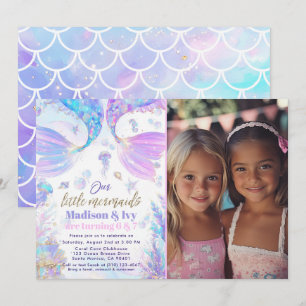 Invitation Jour d'anniversaire Mermaid Photo Anniversaire Inv