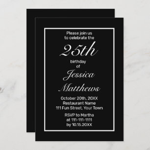 Invitation Jour d'anniversaire minimaliste blanc