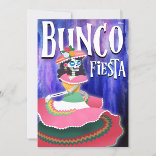 Invitation Jour de fête Bunco Party Skeleton Jour des Morts