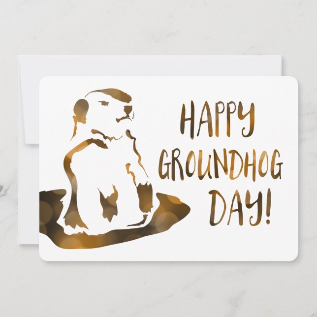 Invitation jour de groundhog heureux (Devant)