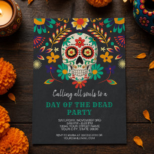 Invitation Jour de la fête des morts d'Halloween