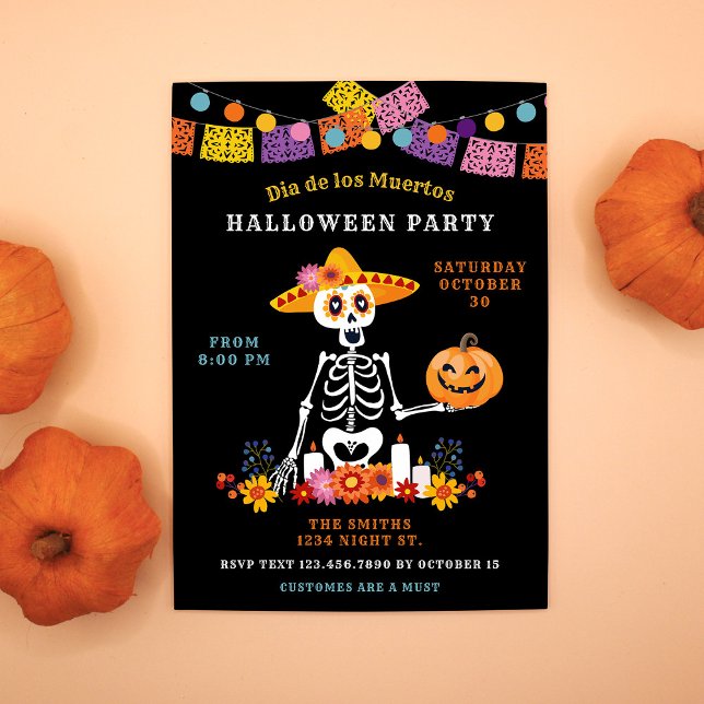Invitation Jour de la fête des morts d'Halloween (Créateur téléchargé)