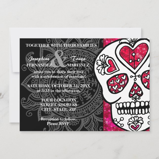 Invitation Jour de la Parties scintillant des Mariages LGBT d (Devant)