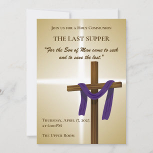 Invitation Jour de la résurrection du violet de la croix de P