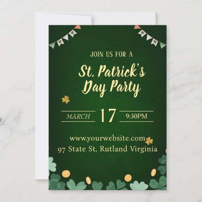 invitation Jour de la Saint Patrick (Devant)