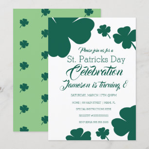 Invitation Jour de la Saint-Patrick Célébration de Verdure de