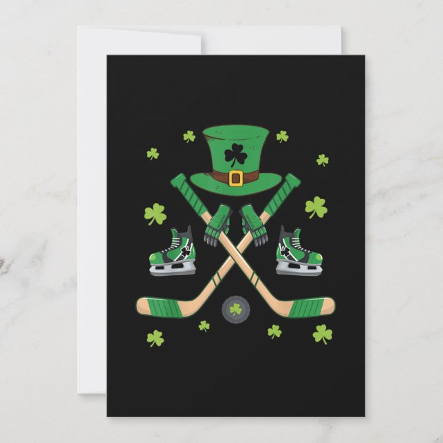 Invitation Jour de la Saint Patrick de hockey sur glace migno (Devant)