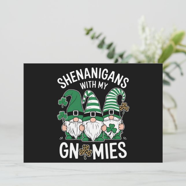 Invitation Jour de la Saint Patrick Lucky Shamrock Leopard Gn (Debout devant)