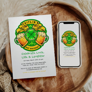 Invitation Jour de la Saint Patrick Shamrock 21e anniversaire