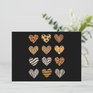 Invitation Jour de la Saint-Valentin Cœur Léopard Mignon