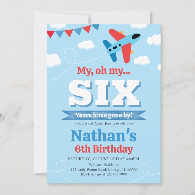 Invitation Jour de l'anniversaire de l'avion (Devant)