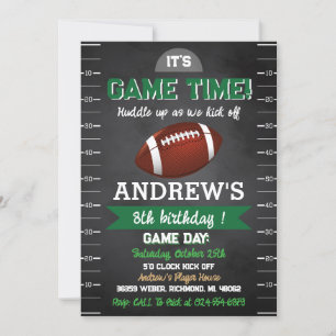 Invitation Jour de l'anniversaire du football américain perso