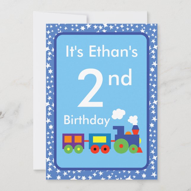 Invitation Jour de l'anniversaire du train Toy (Devant)