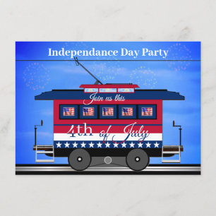 Invitation Jour de l'indépendance 4 juillet fête barbecue feu