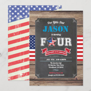 Invitation Jour de l'Indépendance 4ème anniversaire quatre en