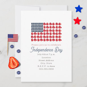 Invitation Jour de l'Indépendance du 4 juillet Gâteau