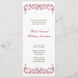 Invitation Jour de Noël blanc et rouge
