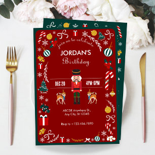 Invitation Jour de Noël de Red Vintage Winter
