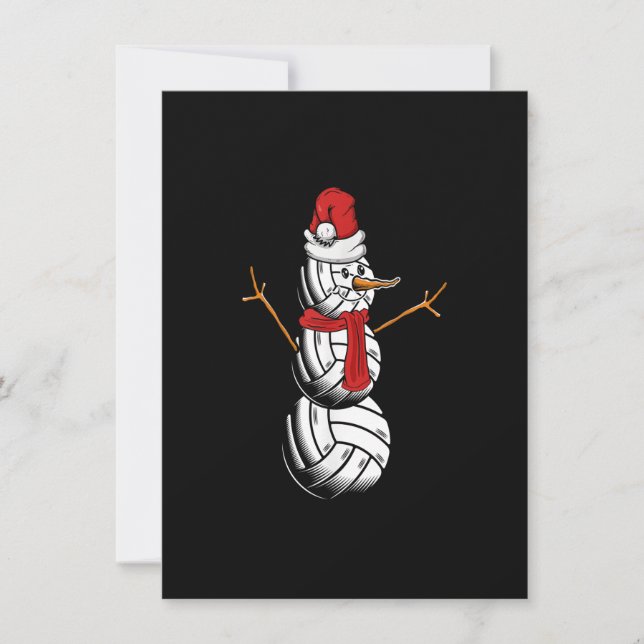 Invitation Jour de Noël du joueur de volley-ball Snowman Joye (Devant)