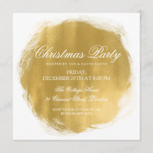 Invitation Jour de Noël moderne Gold Peinture