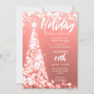 Invitation Jour de Noël MODERNE Open House Rose Gold