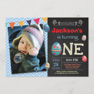 Invitation Jour de Pâques Garçon Oeuf de Pâques 1er anniversa