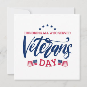 Invitation Jour des anciens combattants - Honorer tous ceux q