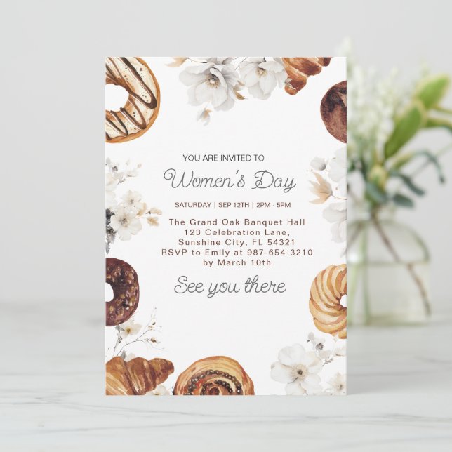 Invitation Jour des femmes douces Brunch Histoire Mois (Debout devant)